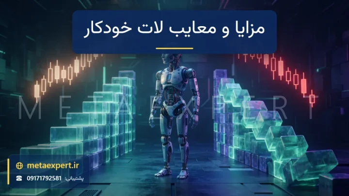 ربات میان دو مسیر بلوک‌های نورانی که در یکی بلوک‌ها همراه نمودار صعودی رشد منظم دارند و در دیگری سریع رشد کرده و در حال فروریختن‌اند برای مزایا و معایب لات خودکار